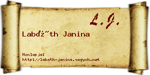Labáth Janina névjegykártya